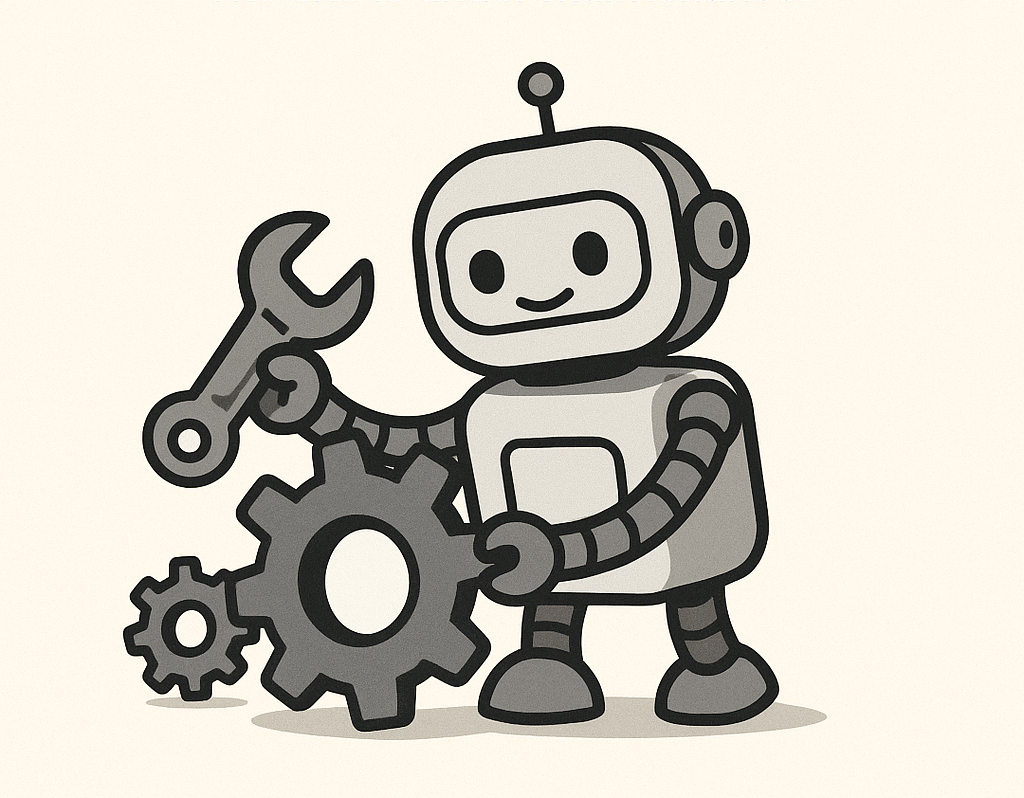 illustration d'un robot qui bricole